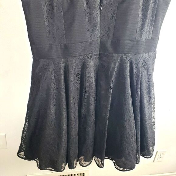 Women's City Chic Black Lace Chiffon Tool Puffy Black Short Dress Size XL/22 - Picture 4 of 11
